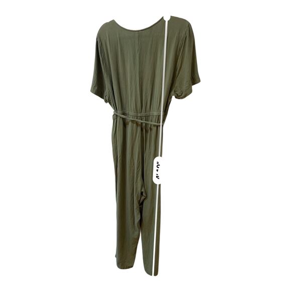 Old Navy Army Green Linen Blend Button Front Romper Jumpsuit Size 2XL - Picture 8 of 13
